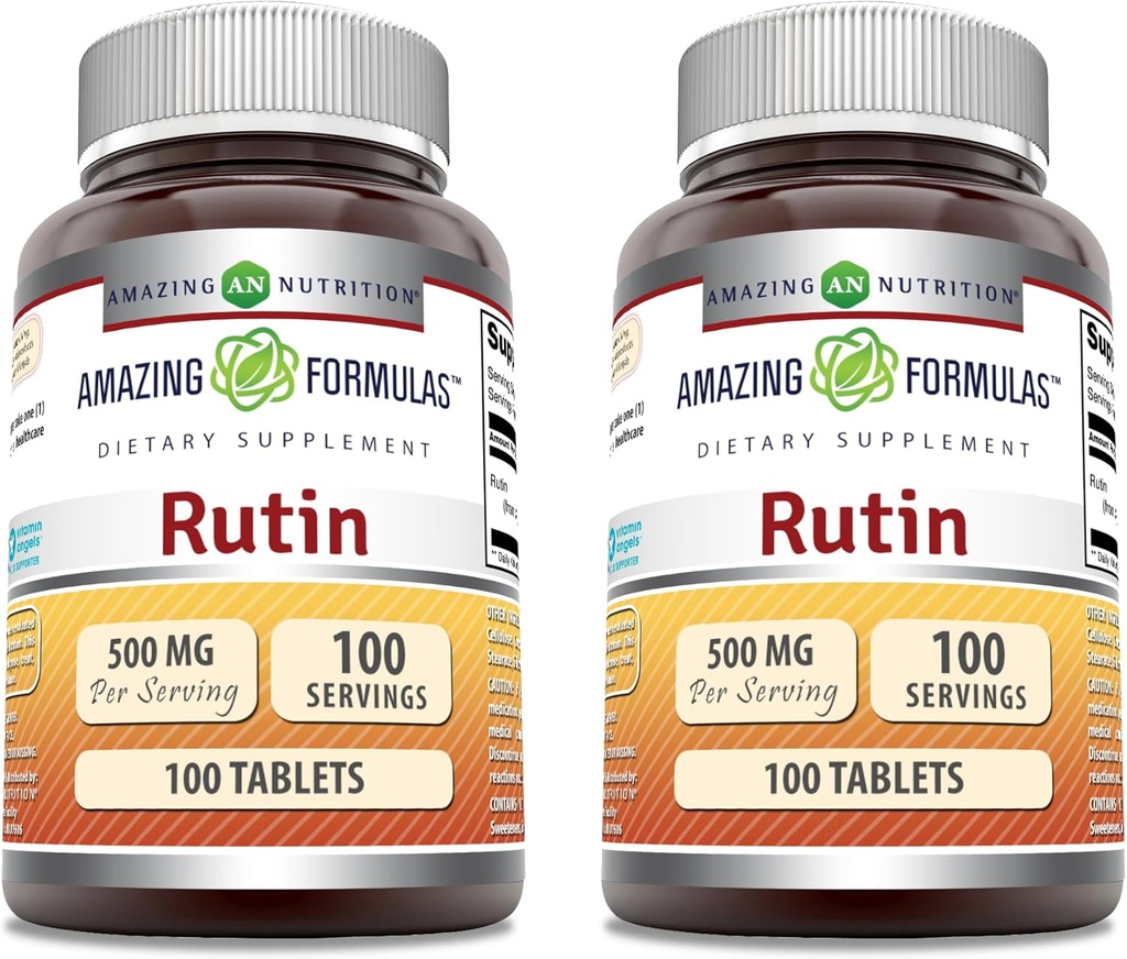 פורמולה מדהימה Rutin תוסף | 500 Mg | Tablet | Non-GMO Glu |ten Free | Made in USA (2 Pack | 100 Count)