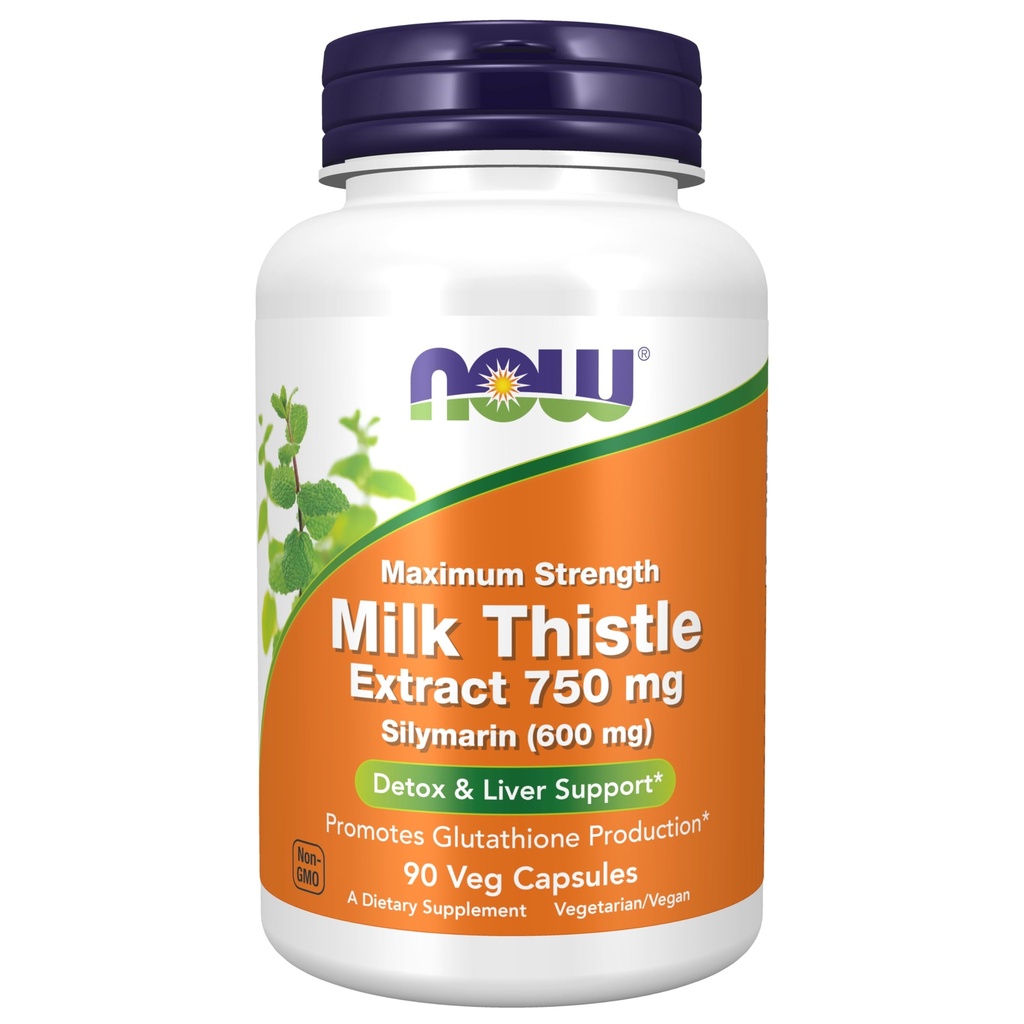 Now Supplements, Milk Thistle Extract, 750 mg, Silymarin 600mg, 90 Veg Caps