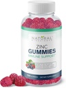 Znc Gummies 50 מ"ג - תמיכה עתירי גבוה, בריאות העור, Antioxidant, Daily Immunity תוסף למבוגרים, טבעוני, Gluten-Free, non-GMO, Chewable Zinc Citrate Gummies, 120 חניכיים