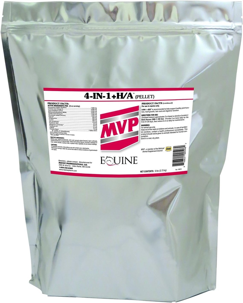 MVP 4in-1 +H / A (6 lb) משותף, שיער, Hoof & Digestive תמיכה עבור סוסים