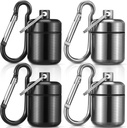 Hicarer 4 Pack Ear Pluging Case Portable Pill Holder Case Waterified Metal Small Container Piller נושאת עבור אוזניות ותכשיטים הולדר (Black, Gray)