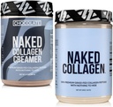 NAKED Collagen Coffee Creamer 40 משרתים + Collagen Peptides אבקת חלבון Unflavored 60 משרתים Bundle: non-GMO, Keto, Gluten-Free, Paleo-Friendly, Soy-Free.