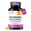ה-Sandhu's Resveratrol with Berberine for Gut Health | תוספי מזון עבור נשים וגברים | תה ירוק, Star Anise, DGL, Grape Seed Extractd Extract & Quercetin | Eases Bloating | 60 קפסולות (Pack of 1)
