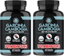 תוספת זועמת Garcinia Cambogia עם Probiotics, Gut Health Multivitamin w. ויטמינים A, C, D, E, K, B2, Zinc, Selenium, Copper, Chromium + Herbal בל קפסולות (2- בקבוקים, 120ct Total)