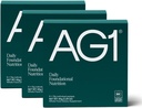 AG1 אתלטיקה גריןס אבקת תוספי מזון, לשפר את בריאות Gut, Multivitamin, Probiotic, Gluten Free, Vegan ו Keto Friendly, 75 ויטמינים (Travel Packs, 15 Count) - פורמולה קלאסית