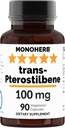 MONOHERB Trans-Pterostilbene 100 מ"ג לקפסולה - 90 קפסולות צמחוניות