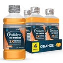 Pdialyte Fast hydrohydrtion פתרון אלקטרוליט, כתום, שתייה לחות, 33.8 Fl Oz (Pack of 4)