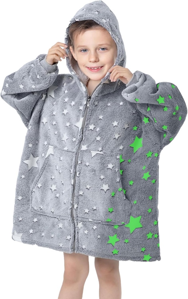 Me MoreCool Wearable Blanket Kids Blanket Hood Hoodie, Hooded Blanket Kids Comfy Blanket Sweat, טומלר בלינדר עם הוד
