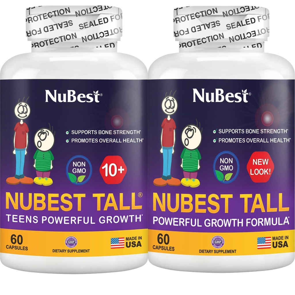 Nu Best Bundle 10 גבוה | תמיכה בצמיחה לילדים ובני נוער | Calcium, ויטמינים D3 K2, Collagen & Herbs | Power, Focus & Development