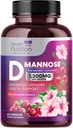 תוסף D-Mannose 1,350 מ"ג - עם Cranberry, Hibiscus & Dandelion - Fast-Acting, Natural Urinary Tract & Bladder תמיכה עבור נשים וגברים - Flush & ניקוי אימפולסים - non-GMO, טבעוני - 60 קפסולות