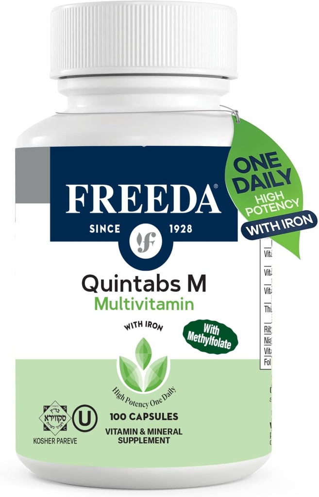 חינםDA Multivitamin - Tinbs-M עם ברזל - תוספי ויטמינים רב כשרים עבור נשים בריאות - Multivitamins עבור נשים & Iron-Deficient גברים מבוגרים ויטמינים Multivitamin (100)