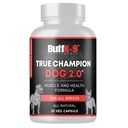BuffK-9 True 2.0 שריר תוספת עבור כלבים, Canine תומך קפסולות עם ויטמין B6 B12 Ashwagandha Folate עבור שריר, עצמות ותמיכה משותפת, 30 Veg כמוסות