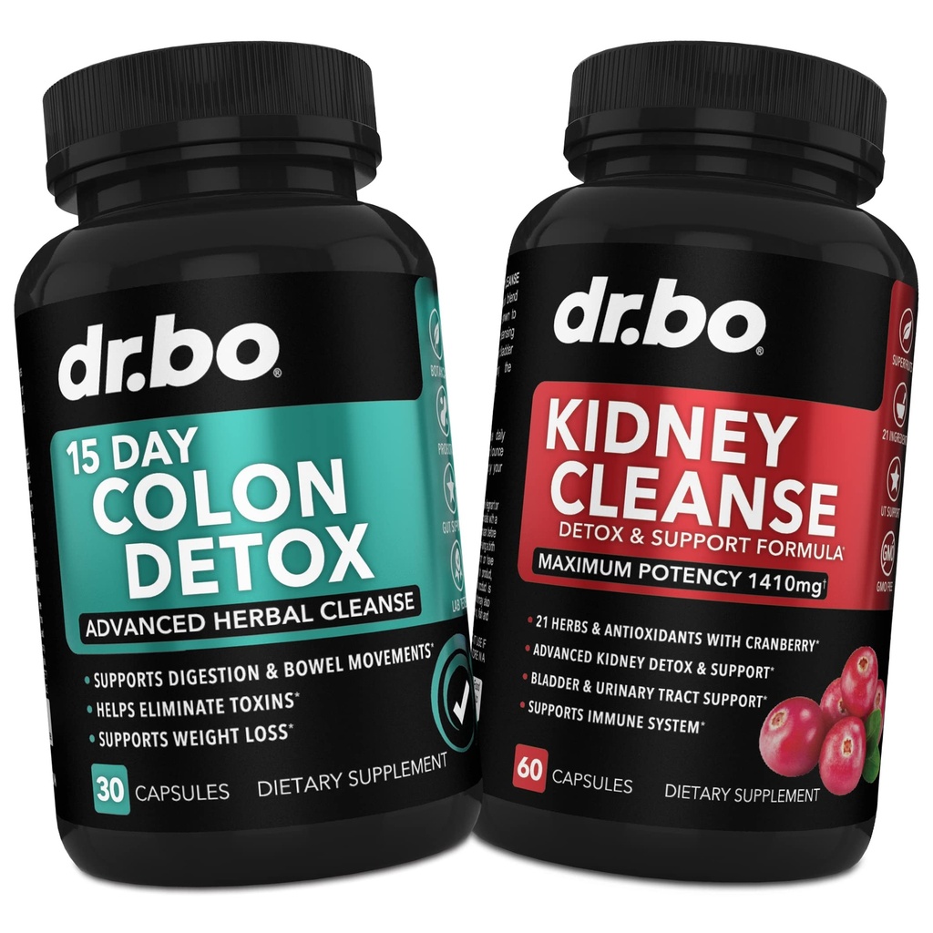 קולון וקידני ניקוי Detox תמיכה תוסף - 15 יום Intestinal ניקוי Pills & Probiotic for Bloating & Daily Bowel Movement Flush - Help Support Kidneys, Bladder & Urinary Tract Health