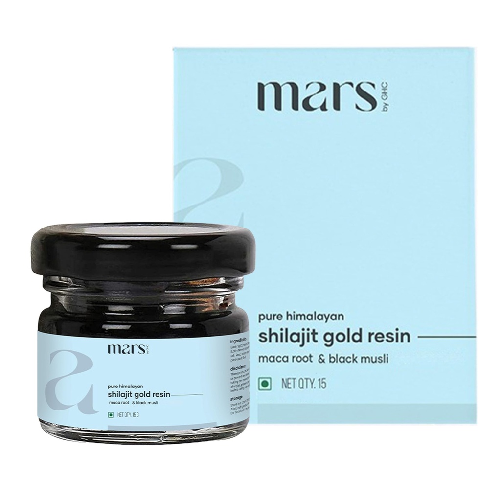 Mars Pure ההימלאיה Shilajit Gold (Resin) | Premium Organic Shilajit מקורם בהמלאיה גבוהה-אלביטה | אנרגיה טבעית, כוח ו- Stamina Booster | Resin for Total-Being -15 g (Pack of 1)