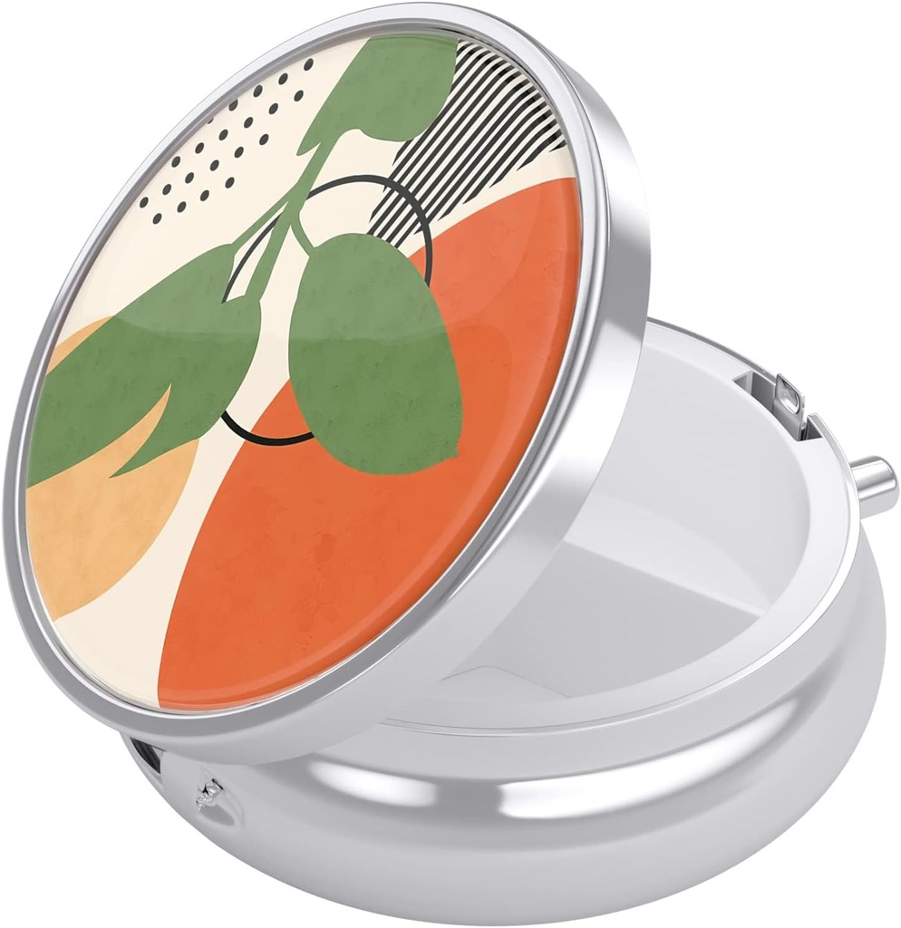Nipichsha Pill Box, Small Pill Case for Purse & Pocket, Cool Travel Medicineer, Portable Medicine Container Holder to Hold ויטמינים, תרופות, שמן דגים ותוספים, צמחים טרופיים