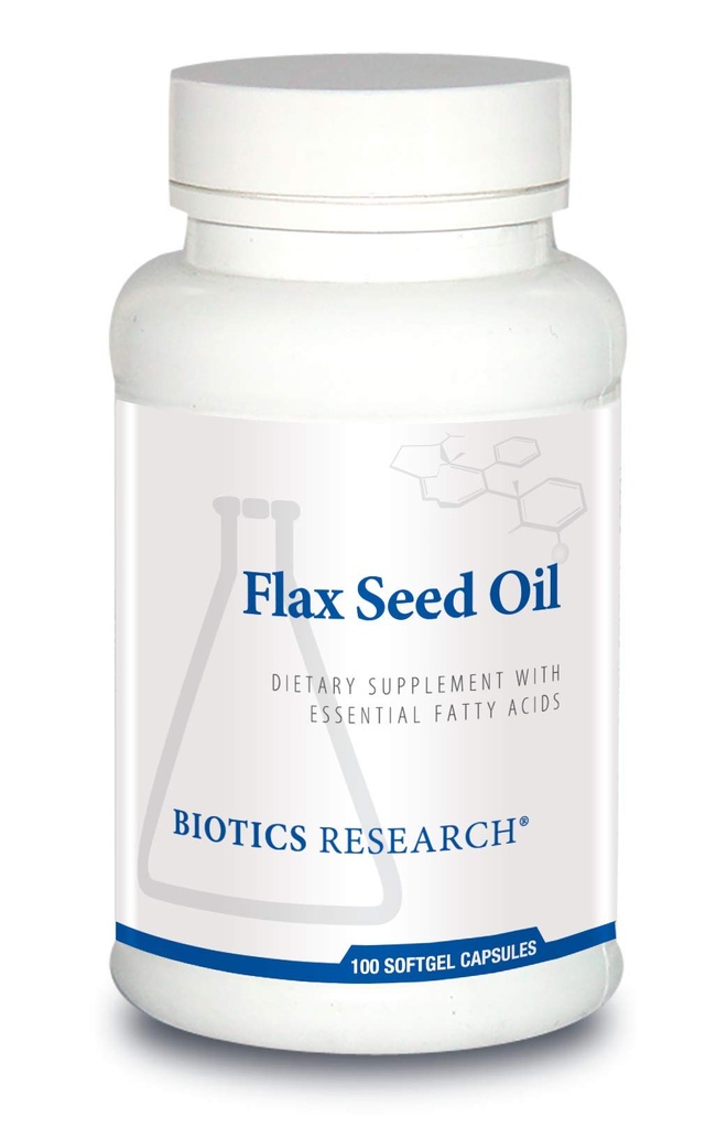 Biotics Research Flax Seed שמן כל קפסולה מכיל 1,000 שמן טהור פלמקס Seed. Cold Pressed from Certified אורגני Grown Flax Seed. 100 Softgels