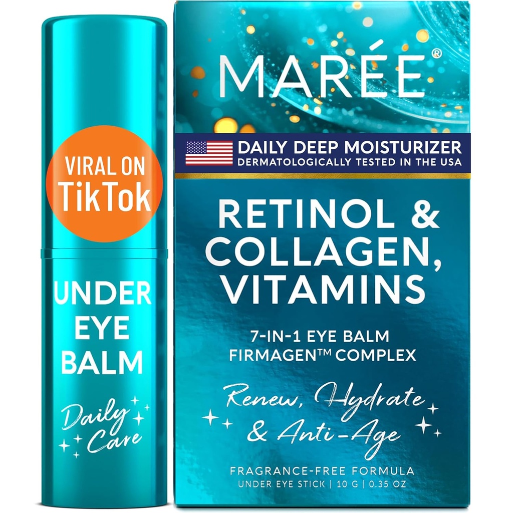MAREE Under Eye Balm Stick with Retinol & Ceramide Complex - פנים Moisturizer עבור Dark Circles & Wrinkles - תחת עין Brightener Stick, Anti Wrinkle hydroting Face Skincare