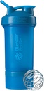 BellerBottle Shaker Bottle with Pill Organer and Storage forחלבון אבקת ProStak System, 22-Ounce, Cyan