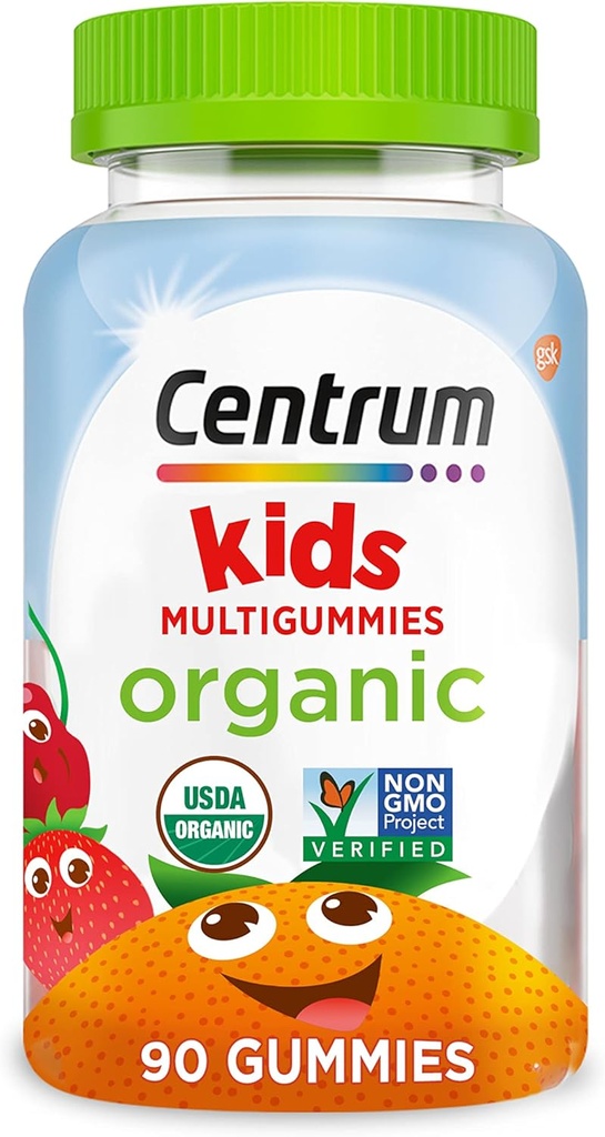 Multigummies אורגניים של ילדים, ילדים Multivitamin חניכיים, אורגני Multivitamin לילדים עם חומרים מזינים חיוניים עבור תמיכה חיסונית, תפקוד שרירים ובריאות המוח - 90 Count Count