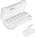 HBLife Weekly Pill מארגנת ו- Dispenser 2 פעמים ביום, Daily AM ו-PM Travel Pill Boxer מכיל 7 ימים עבור ויטמינים, תרופות, תוספים ושמן דגים, משככי אבק תרופות (Clear)