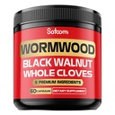 Satoomi 5 ב 1 Wormwood קפסולות תוספת - מופק שחור וולגוז, שלם Cloves, Turmeric ו Berberine HCl - Immune System & העיכול בריאות - 60 קפסולות