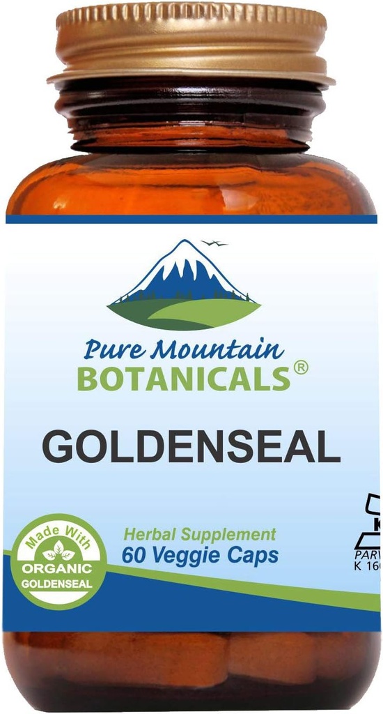 Pure Mountain הבוטנים Goldenseal קפסולות - כשר טבעוני קפלים עם 250 מ"ג אורגני תוספת שורש