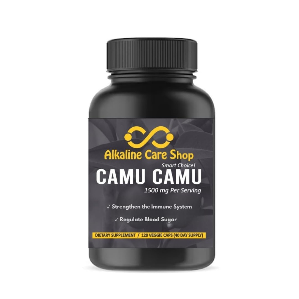 Alkaline Care | ויטמין C מ Camu Camu Camu קפסולות,1500 מ"ג | 100% מזון טבעי, מזון שלם, תוסף non-GMO עם Camu Camu Camu לחלץ; for Immune and Collagen Support (120 Veggie קפסולות)
