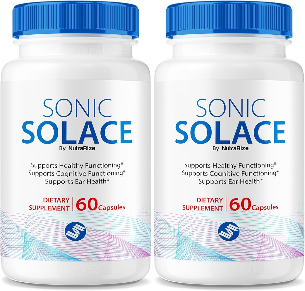(2 Pack) Sonic Solace - Advanced Formula כדי לשמור על שמיעה בריאה, רשמית Sonic Solace לבריאות האוזן, All Natural Support for Total Well-Being, SonicSolace Review (120 קפסולות)