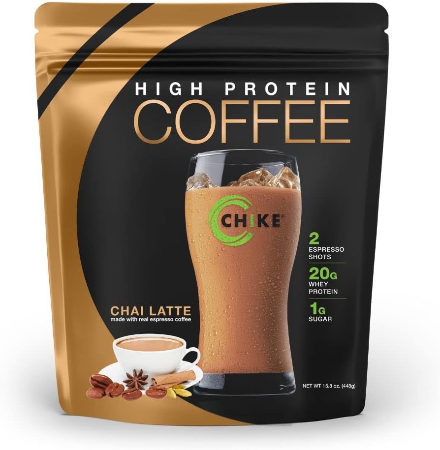 Chike Chai Latte גבוה חלבון קרח, 20 G חלבון, 2 Shots Espresso, 1 G סוכר, Keto Friendly ו Gluten חינם, 14 לשרתים (16 Ounce)