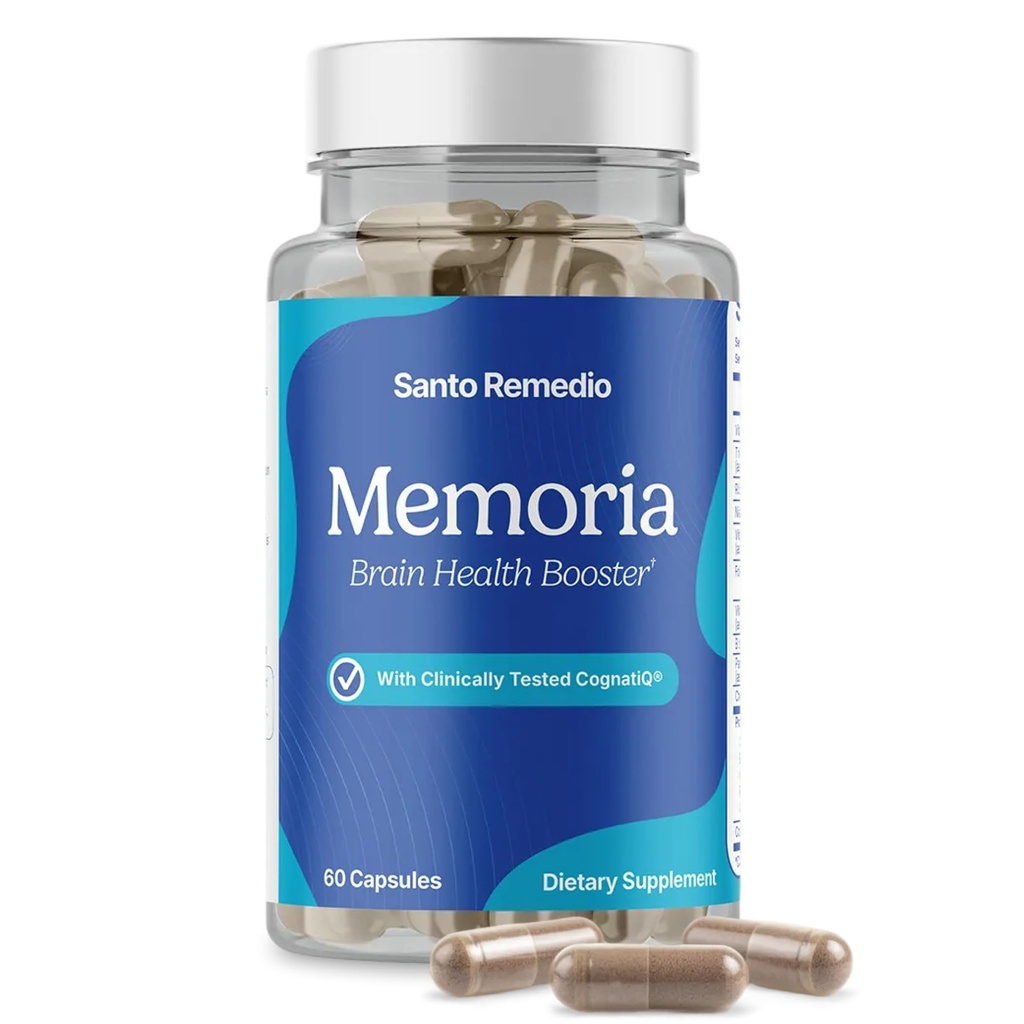 Saint Remedio Memoria, Brain Health Booster, מסייע לחזק את חיבורי Neural, עוזר לשפר את תשומת הלב, הזיכרון והריכוז, 30 המשרתים, גלוט חינם, non-GMO
