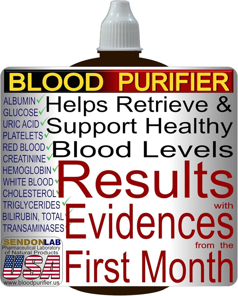 Blood Purifier to Retrieve and Support Bloodstream תוספת טבעית לניקוי, טוניק וחיזוק האיברים שלך. 2 oz