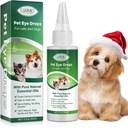 60ML Pet Eye טיפות לכלבים & Cat Relieve Eyes Itching & Irritation, Pink Eye & Allergies סימפטומים בטוח & Gentle פורמולה עבור כל בעלי החיים