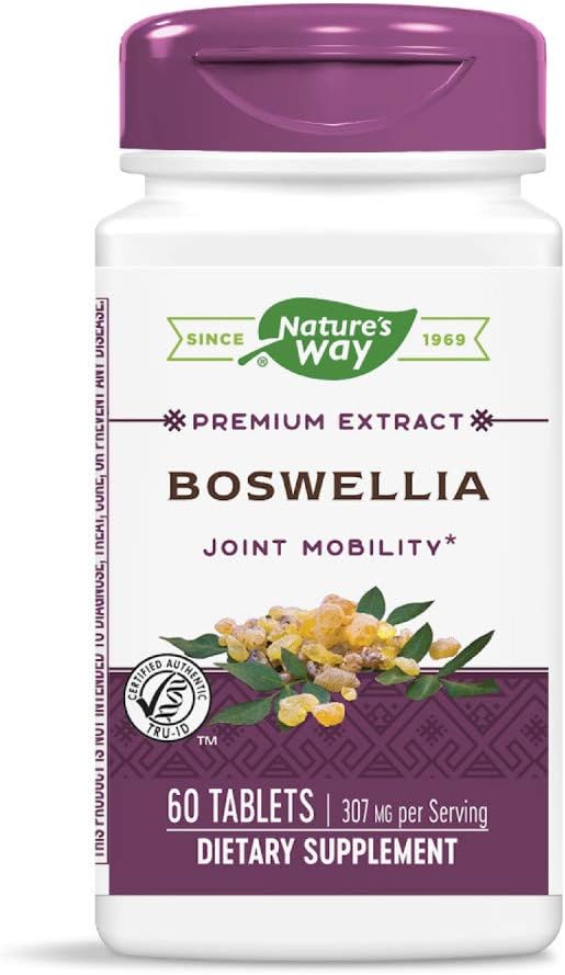 Nature's Way Standardized Boswellia, 40% Acids Boswellic לכל שרת, TRU-ID Certified, Vegetarian, 60 Tablet, Pack of 2