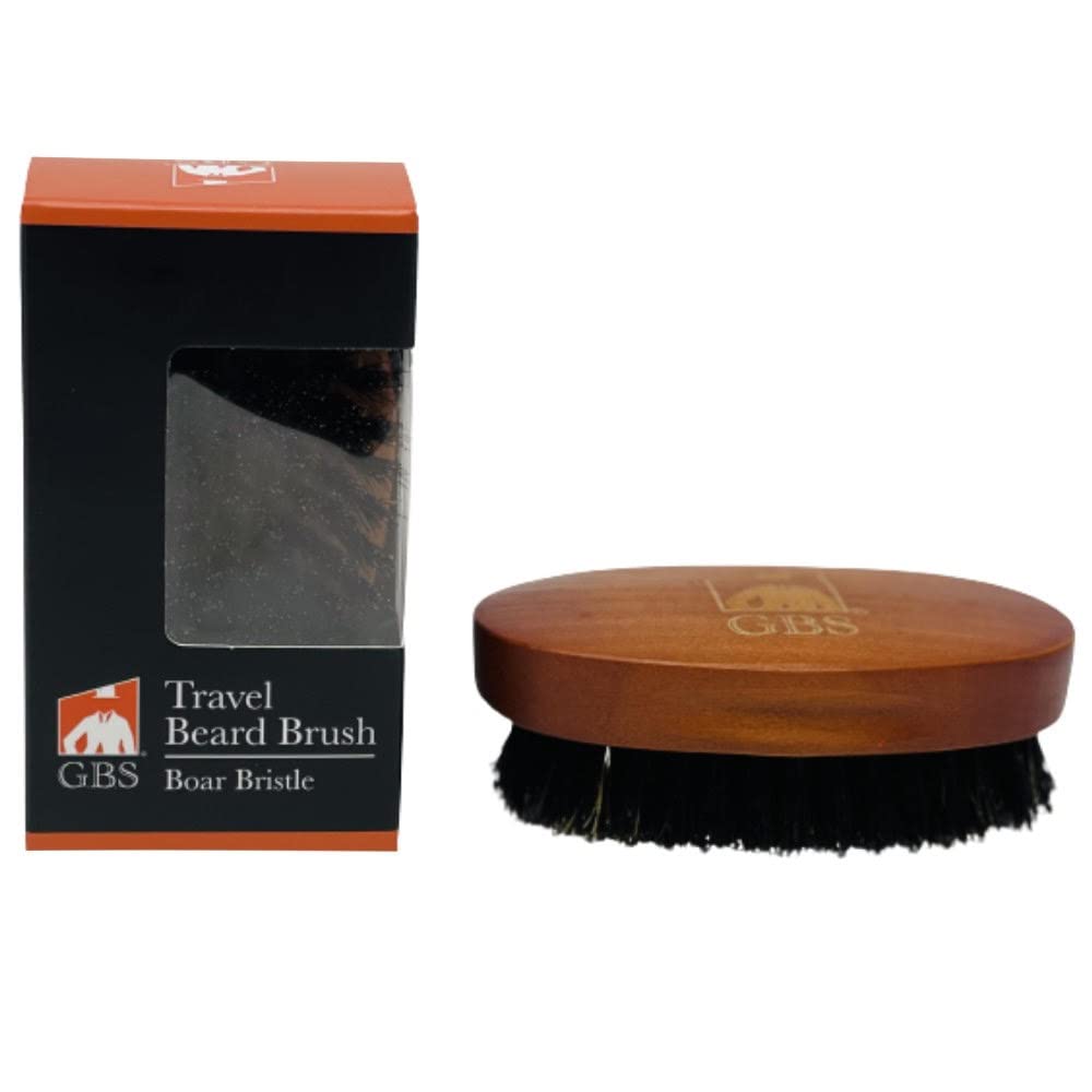 ג.ב.S Men's 100% Boar Bristle Wooden Handle Beard Brush