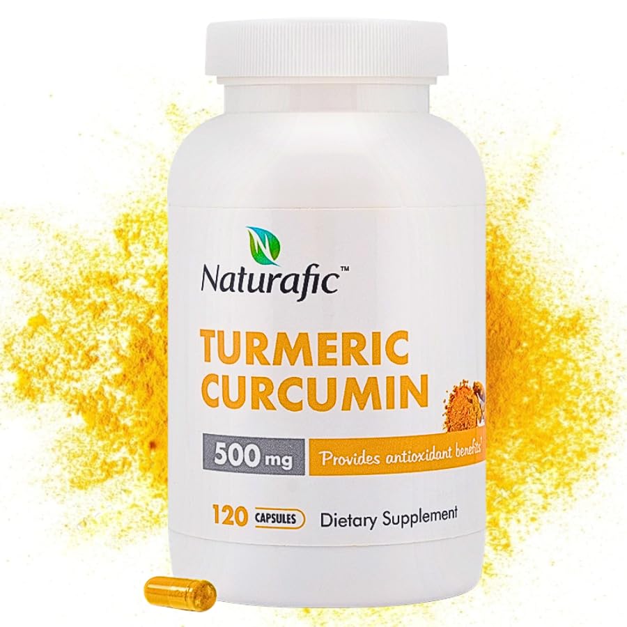 כורכום Turmeric Curcumin עם קפסולות פיפרין - 500 מ"ג לכל קפסולה, 120 הרוזן - תוספת עם Black Pepper עבור שיפור Absorption non-GMO, Gluten-Free
