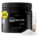 Livingood Daily Electrolytes אבקה, אבקת אלקטרוליטים עם Magensium, Potassium, Sea Salt and קוקוס מים סוכר חינם אלקטרוליט לערבב, Keto, Gluten Free, Unflavored, 30 משרתים