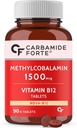 Generic Carb-Amide Forte ויטמין B12 טבליות 1500mcg - Active Form of Methylcobalamin B12 תוסף לגברים ונשים- 90 Veg Tablets