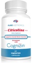 Pure nootropics - CDP Choline (Citicoline) קפסולות 300 מ"ג | 60 Veg Cap Value Pack | תמיכה פונקציונליות קוגניטיבית וביצועים, זיכרון, תשומת לב ובריאות המוח | Bioavailable Cognizin