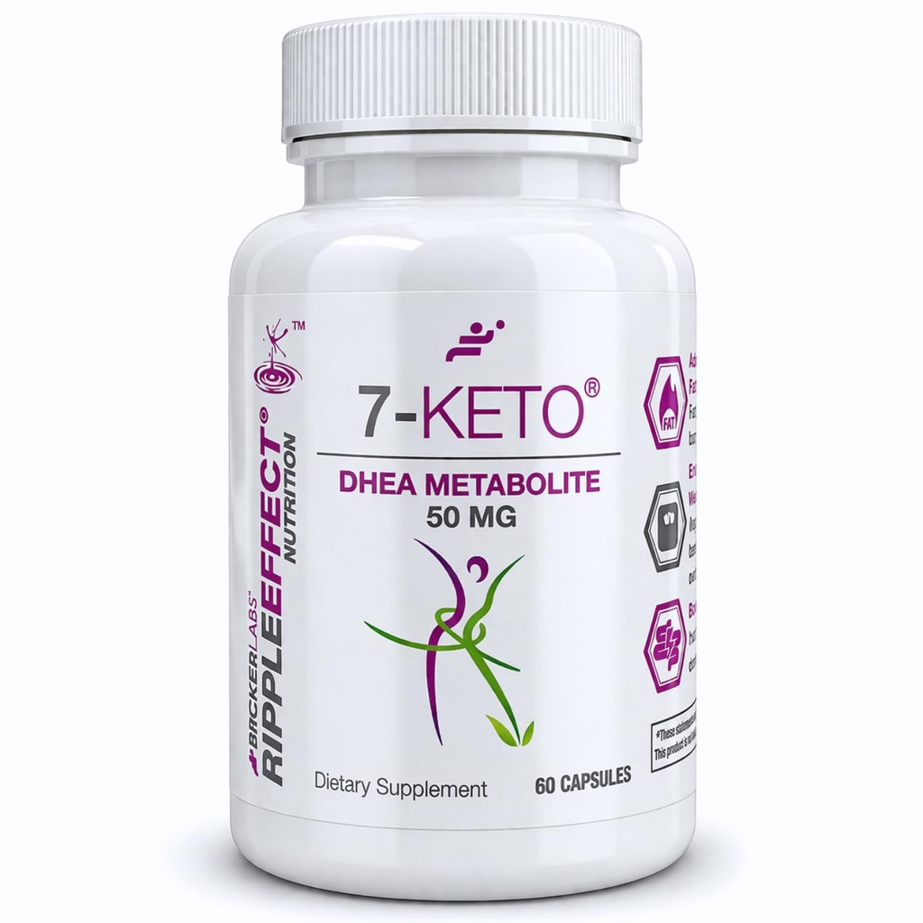 Bricker Labs 7-Keto DHEA Metabolite 50 מ"ג תוספת תזונה עבור תמיכה מטאבולית ומאזן אנרגיה, 60 קפסולות