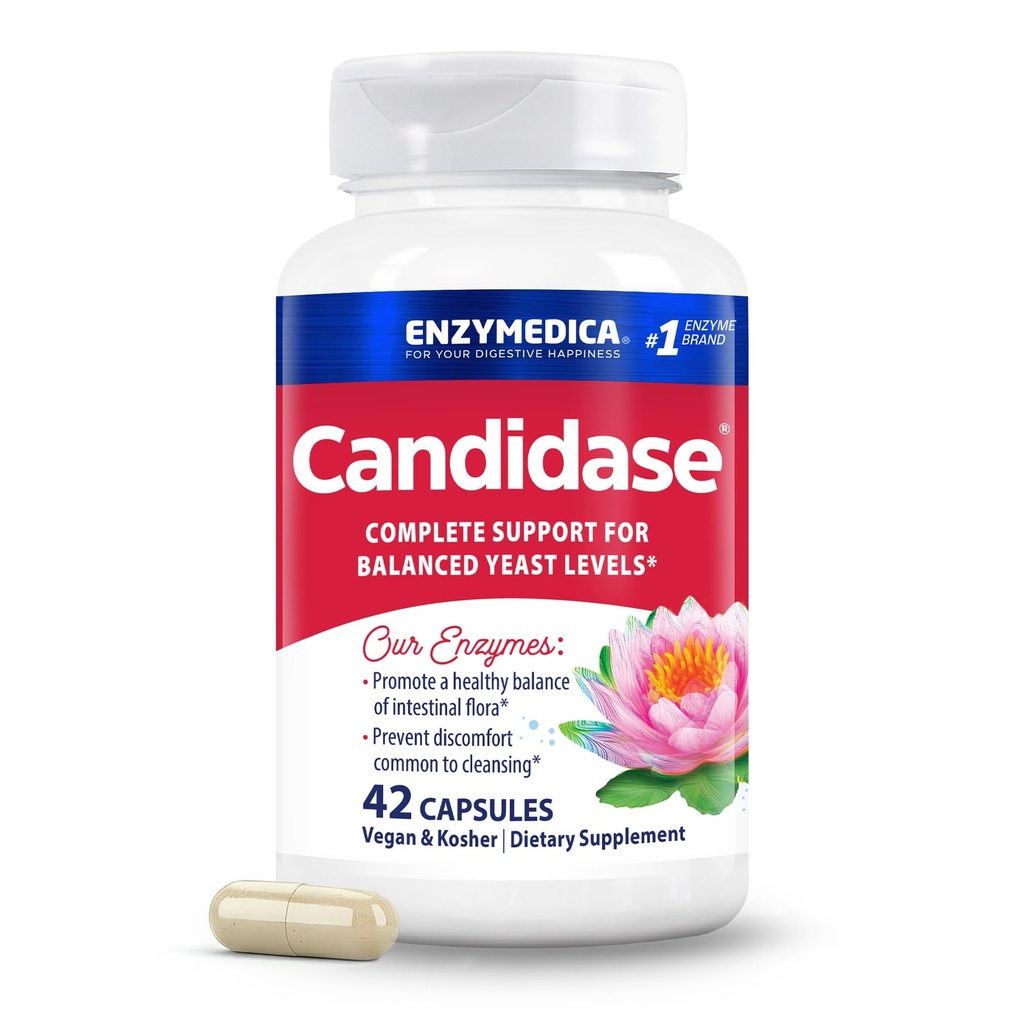 Enzymedica, Candidase, Enzymes for Gentle ניקוי תמיכה, Gut Health & Digestion, 42 Count