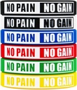 No Pain No Gain Wristbands Motivational Bulk Inspirational Silicone Fitness Bracelets Stretch Unisex Sport Wristbands for Teens Men Women