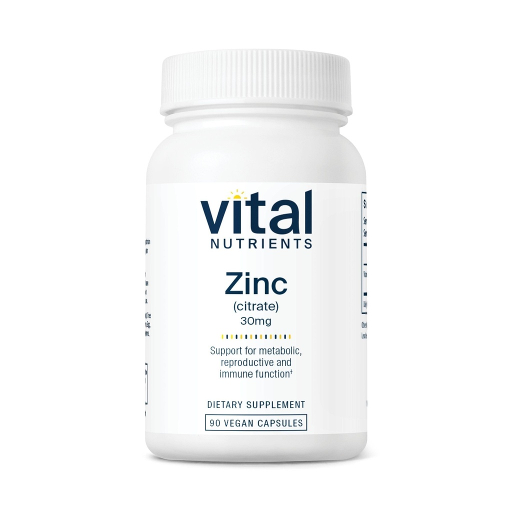 מזונות Vital Foodsents Zinc Citrate 30 מ"ג | Easi Absorbed Immune Support Supplement* | Vegan Zinc Supplement