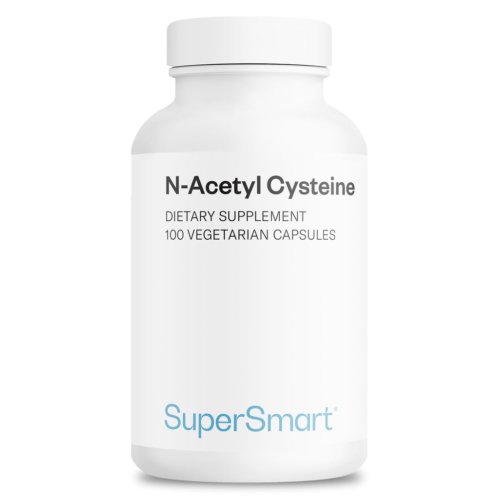 SuperSmart - NAC N-Acetyl Cysteine 1800 מ"ג ליום - Amino Acids - Antioxiddants & Anti Aging תוסף - Glutathione Precursor | Non-GMO & Gluten Free - 100 קפסולות צמחוניות