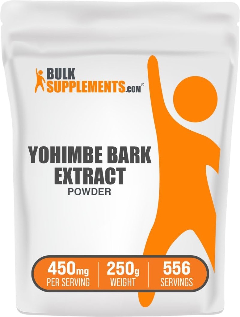 BulkSupplements.com Yohimbe Extract - Yohimbe Bark Extract - Herbal Supplement, Gluten Free, 450 מ"ג למשרת, 250g (Pack of 1)