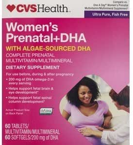 CVS DHA Prenatal Multivitamin 2 שלב התוכנית טבליות - 60 יום