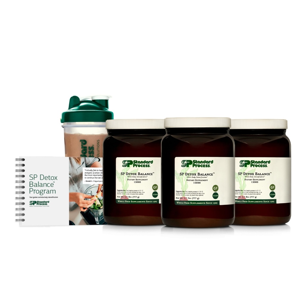 תהליך סטנדרטי SP Detox Balance Kit, 28-Day Program - Detox Cleanse with Pea Protein, Iron, Magnesium & Choline - טבעוני, non-Dairy & Gluten-Free (3 Pack)