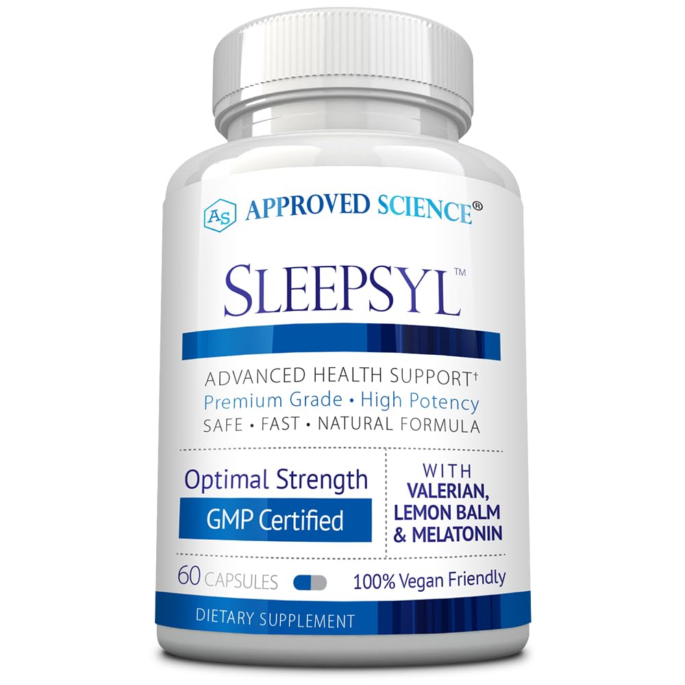 מוסמך מדע Sleepsyl - תוספי שינה - ולריאן שורש, לימון Balm, Melatonin, Chamomile, L-Ornithine - טבעוני, 60 קפסולות