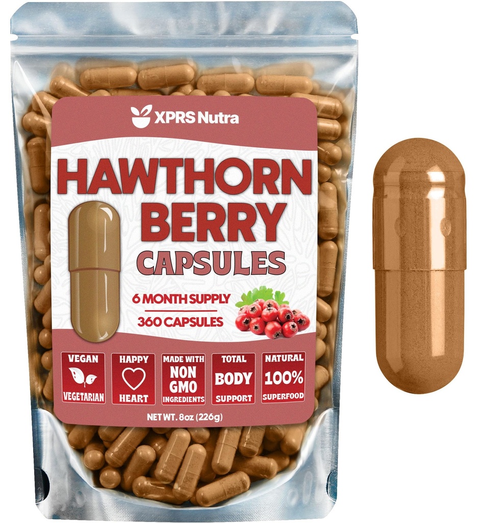 הותורן ברי אבקת קפסולות - 360 Count (6 חודשים אספקה) - Premium Holhorn ברי קפסולות עבור Cardiovascular Support - הותורן ברי אבקת - תוספת אידיאלית עבור גברים ונשים