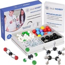Old Nobby כימיה מודל Kit - 115 Piece Molecular Model Set כולל Atoms, Bonds, הדרכה מדריך - STEM מדע כלי לסטודנטים, כימיה אורגנית, מולקולרית למידה - מודלים צבעוניים