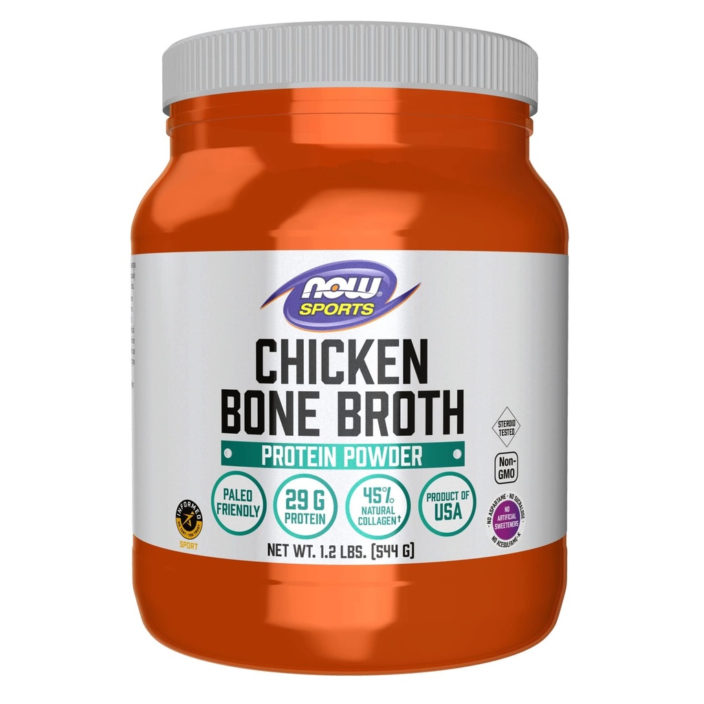 Now Foods Sports Nutrition, אבקת טונה בוראט עוף המיוצר עם תמצית עוף פרימיום-איכותיות, 1.2-Pound